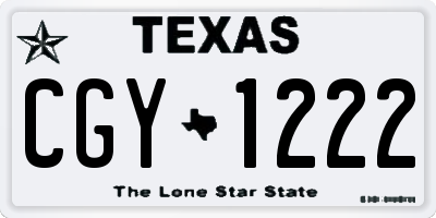 TX license plate CGY1222