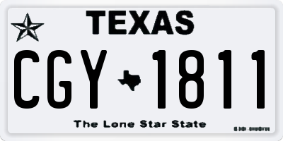TX license plate CGY1811