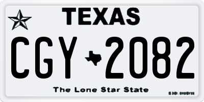 TX license plate CGY2082