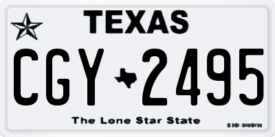 TX license plate CGY2495