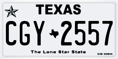 TX license plate CGY2557