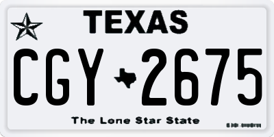 TX license plate CGY2675