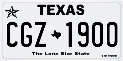 TX license plate CGZ1900
