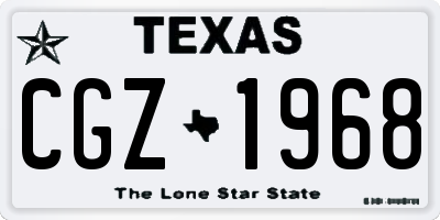 TX license plate CGZ1968