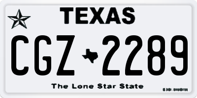 TX license plate CGZ2289