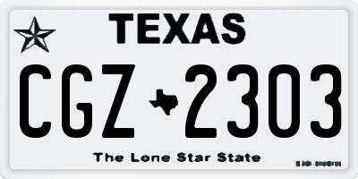 TX license plate CGZ2303