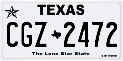 TX license plate CGZ2472
