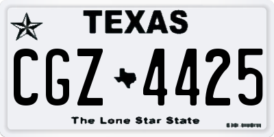TX license plate CGZ4425