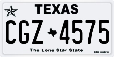 TX license plate CGZ4575