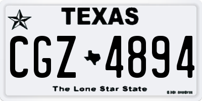 TX license plate CGZ4894