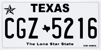 TX license plate CGZ5216