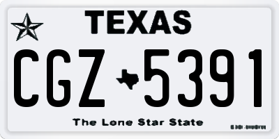 TX license plate CGZ5391