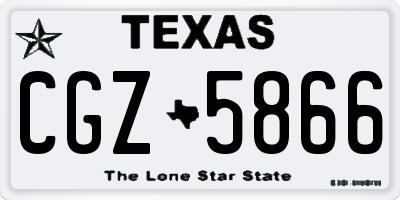 TX license plate CGZ5866