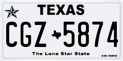 TX license plate CGZ5874