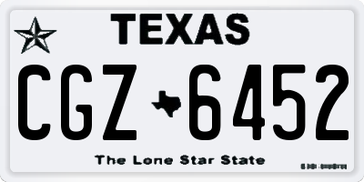 TX license plate CGZ6452