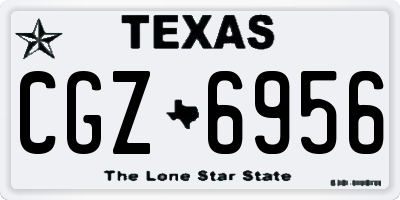 TX license plate CGZ6956