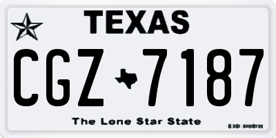 TX license plate CGZ7187