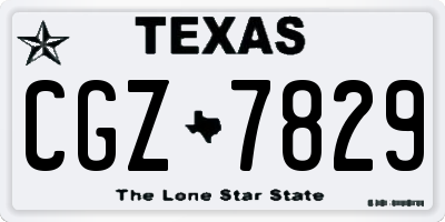 TX license plate CGZ7829