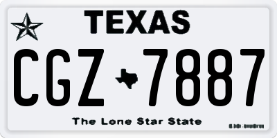 TX license plate CGZ7887
