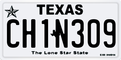 TX license plate CH1N309