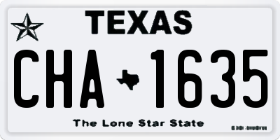TX license plate CHA1635