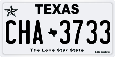 TX license plate CHA3733