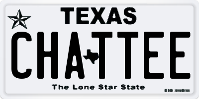 TX license plate CHATTEE