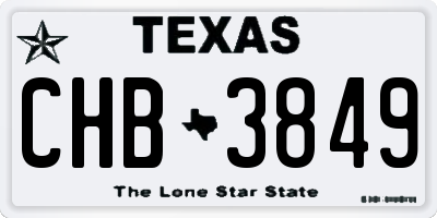 TX license plate CHB3849