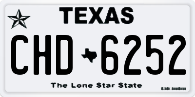 TX license plate CHD6252