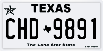TX license plate CHD9891
