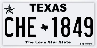TX license plate CHE1849