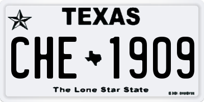 TX license plate CHE1909