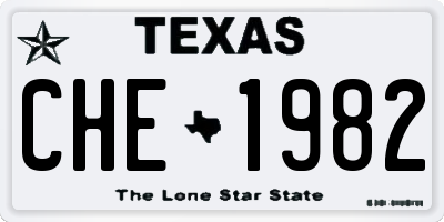 TX license plate CHE1982