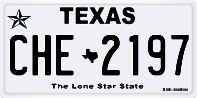 TX license plate CHE2197