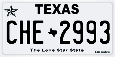 TX license plate CHE2993