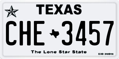 TX license plate CHE3457