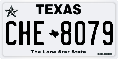 TX license plate CHE8079