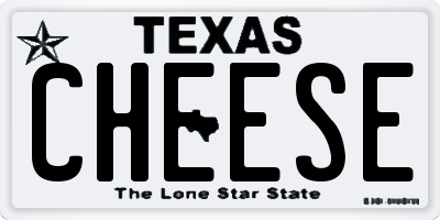 TX license plate CHEESE