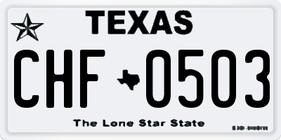 TX license plate CHF0503