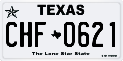 TX license plate CHF0621