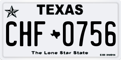 TX license plate CHF0756