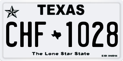 TX license plate CHF1028