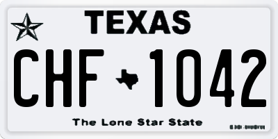 TX license plate CHF1042