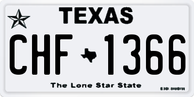 TX license plate CHF1366