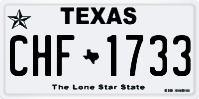 TX license plate CHF1733