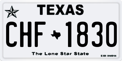 TX license plate CHF1830