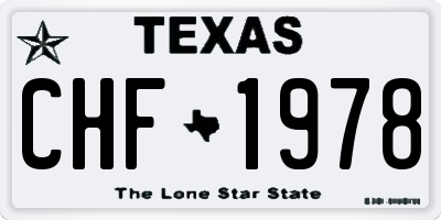TX license plate CHF1978