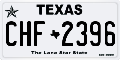 TX license plate CHF2396