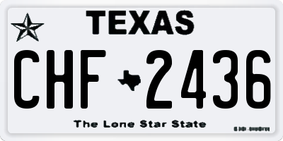 TX license plate CHF2436