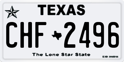 TX license plate CHF2496
